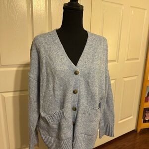 Ella Moss Light Blue Button-Up Cardigan